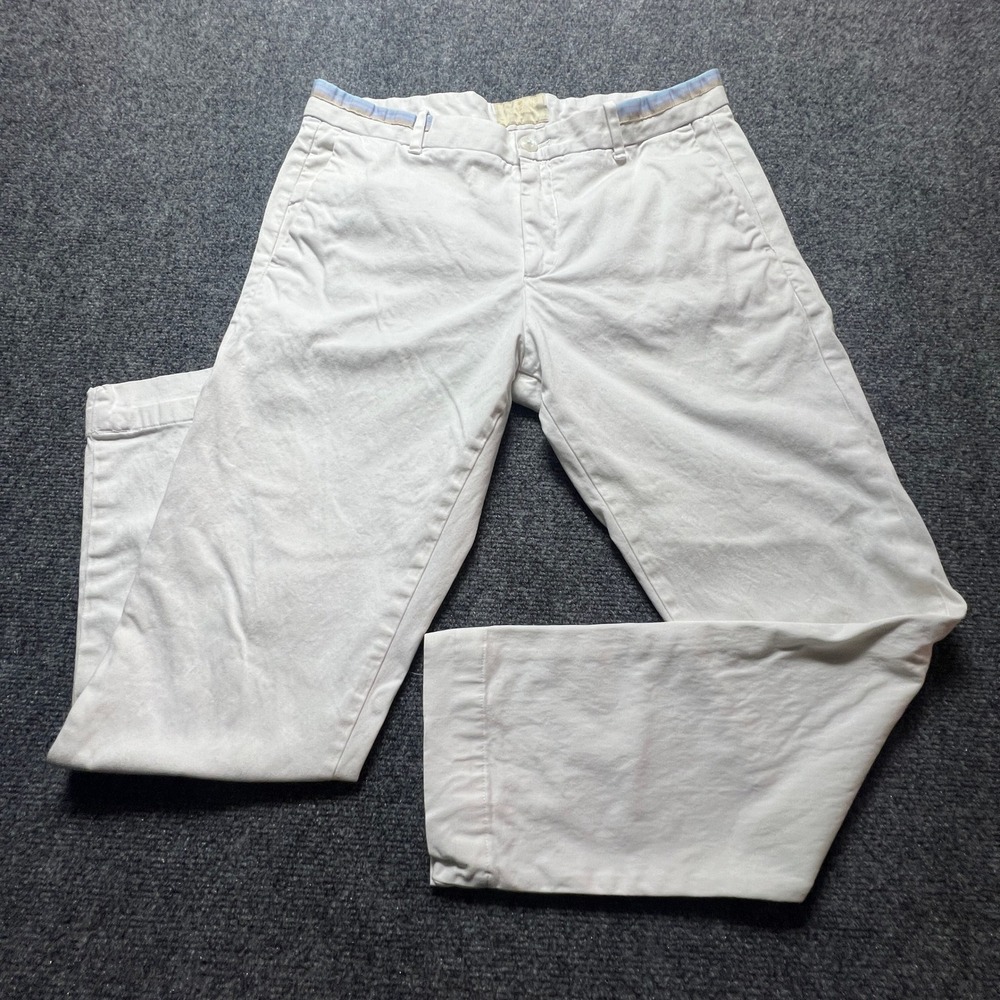 Rare Rabbit Trellis White Chino Pants Mens 34 Slim Fit Cotton Stretch Trousers